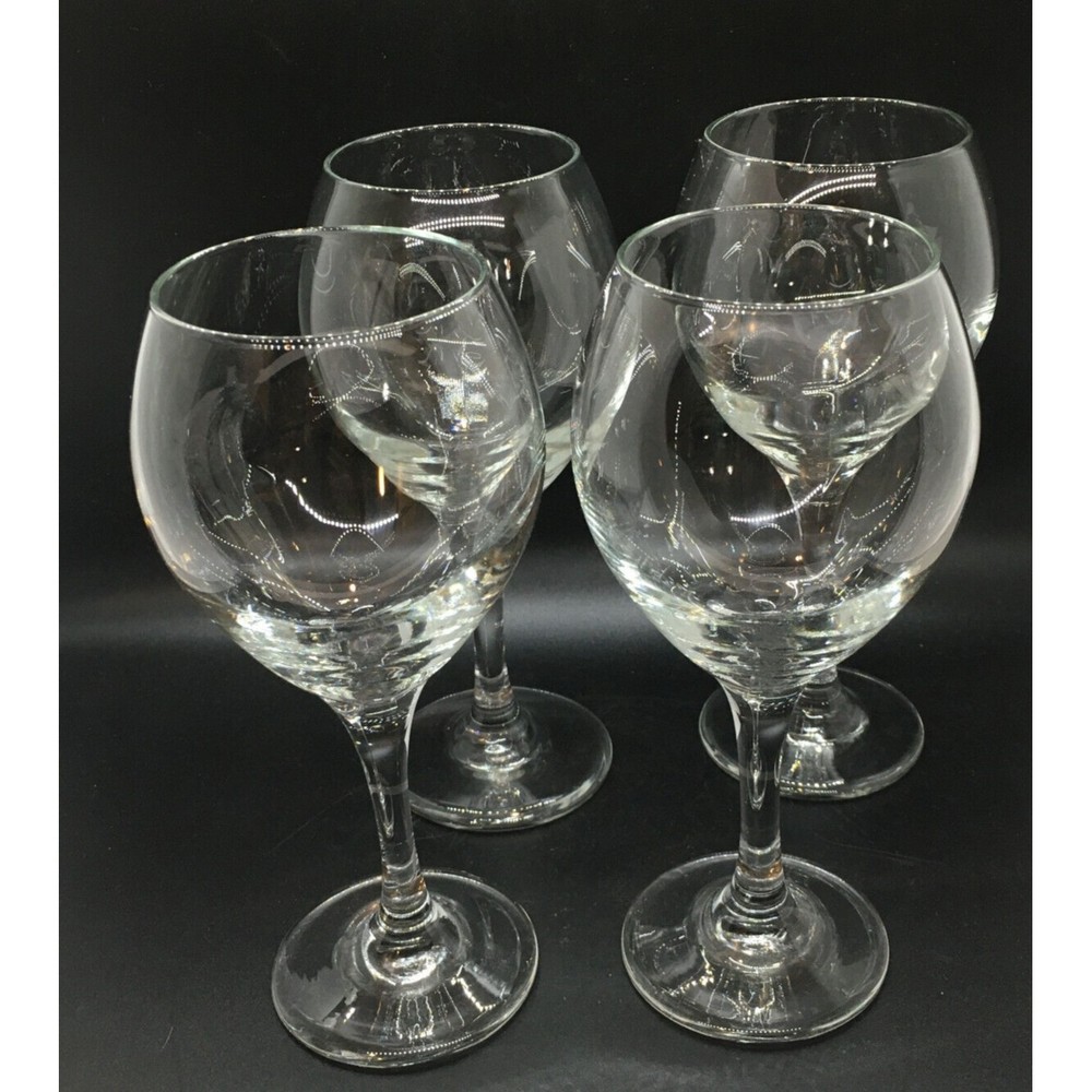 Libbey Red Wine Perception Clear Glasses Stemware Set of 4 - 7 3/4 in 14 oz